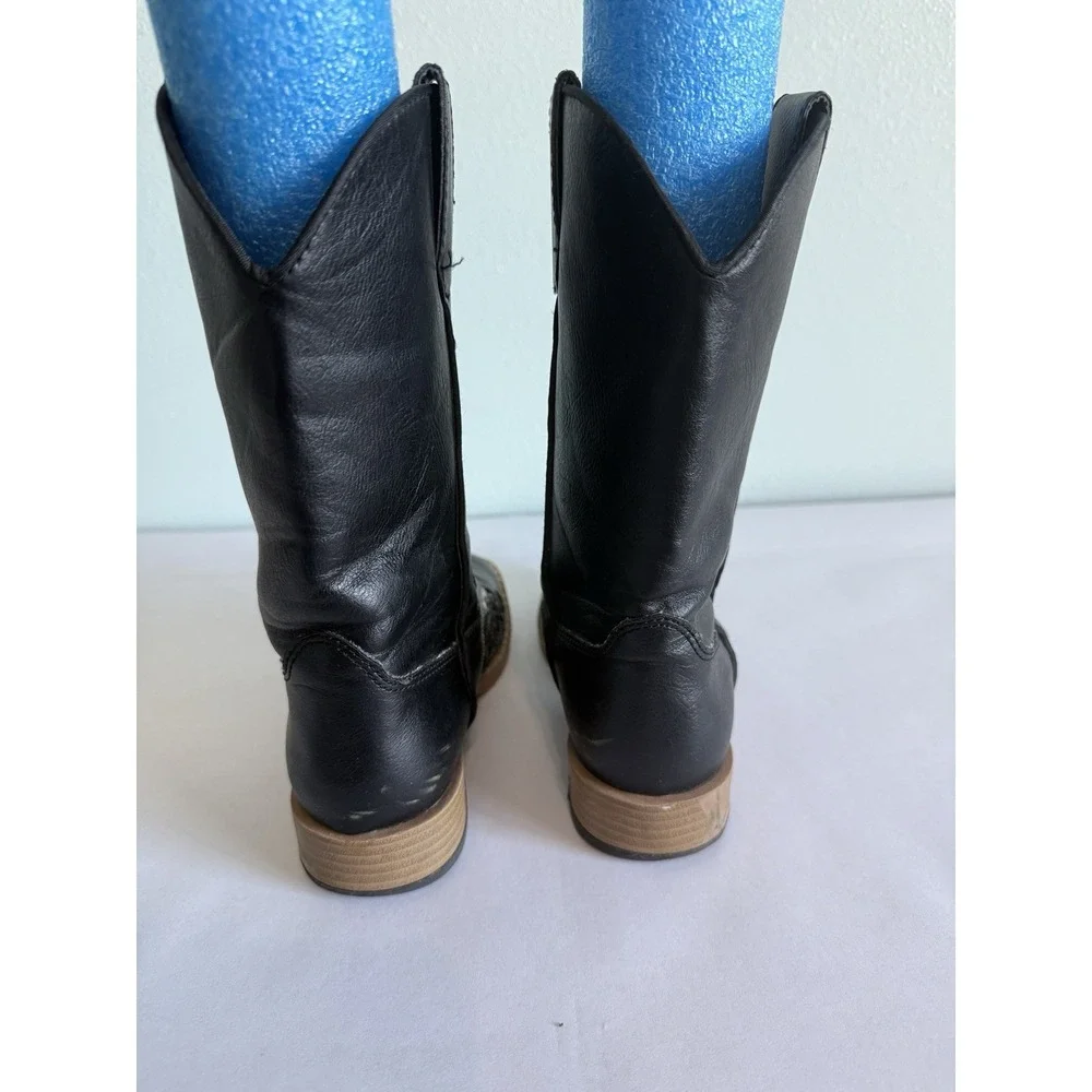 Blazin Roxx Girls Western Cowgirl Boots Glittery Silver Wings Cross Design Sz 1